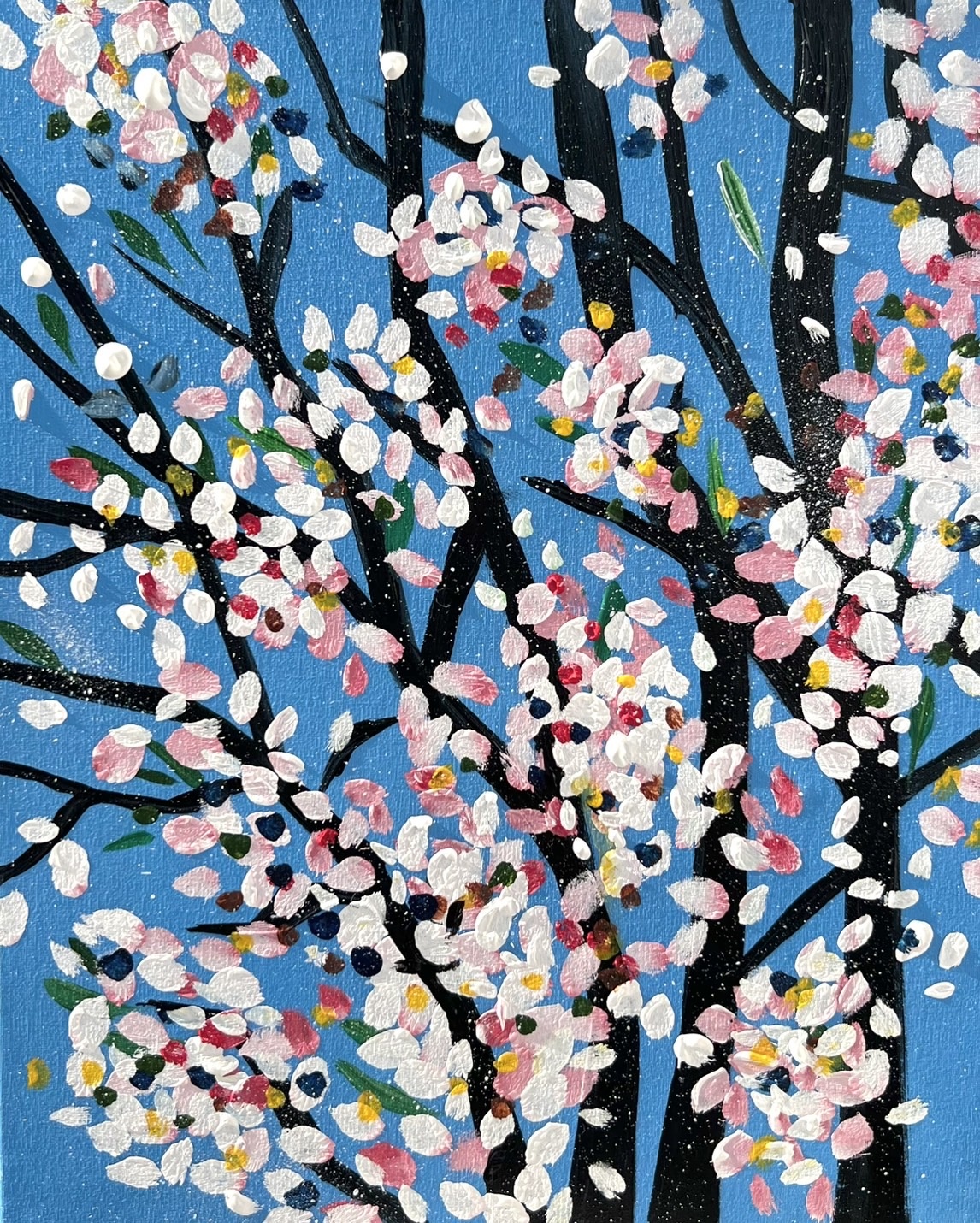 誰でも素敵な絵画作品を描けるアート体験！ 【テーマ：ダミアン・ハースト「桜」】の写真1枚目